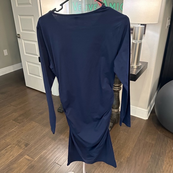 Missufe Women's Long Sleeve Ruched Casual Sundress Bodycon Knee Dress, NWT - Picture 3 of 4